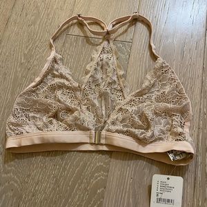 Free People Razorback Front Clip Rose/Pink Lace Bralette